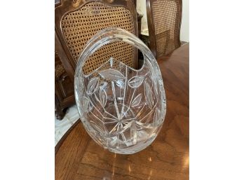 Crystal Basket - Bowl - Hand Cut Crystal - Beautiful Accent Piece