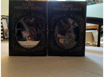Two Glass Perfume Bottles - In Box