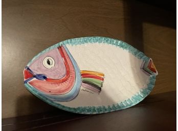 Hand Painted Italian Ceramic Fish Platter