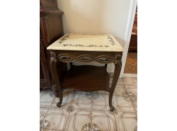 French Provincial Marble Top Side Table