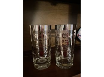 Two 25th Anniversary Drinking Glasses