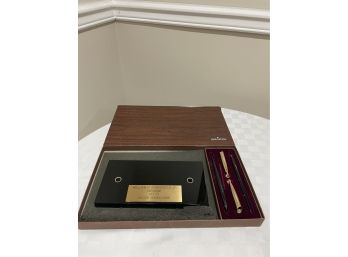 Sheaffer Pen Plaque Set In Original Box