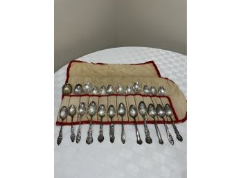 Assorted Sterling Silver Spoons Lot Of 24