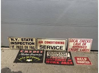 Lot Of 6 Vintage Auto Repair Shop Signs- NY