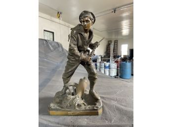 Antique Bradley & Hubbard Bronzed Spelter Metal Civil War NAVY Soldier Statue