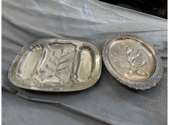 Rose Point By Wallace Silver-plate Trays Lot