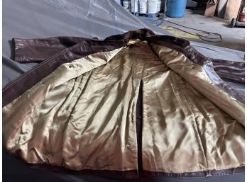 Vintage Cortefiel-mens-brown-soft-leather-car-coat-jacket-Sz44
