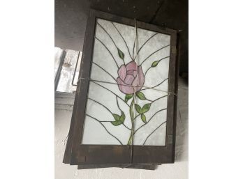 (4) Stained Glass Flower Panels
