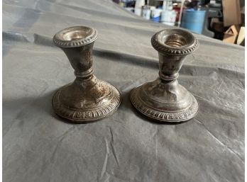 Sterling Silver Candlesticks- As Is