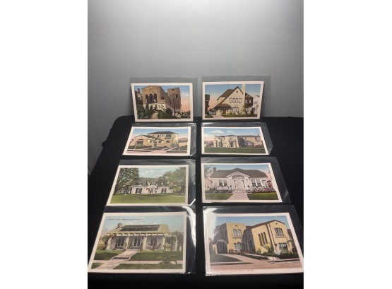 Lot Of 8 Vintage Postcards California Homes By H.Kress &Sons