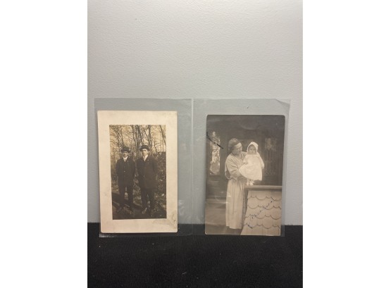 Two Black And White Vintage Postcards