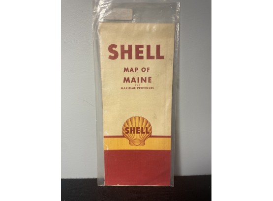 1953 Shell Map Of Maine