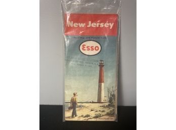 Vintage Esso New Jersey Map