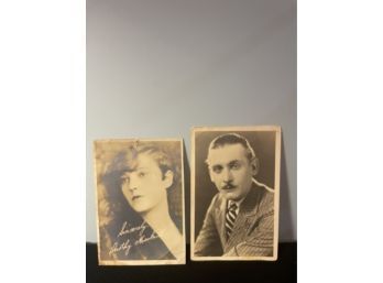 2 Vintage Black & White Actors Photos
