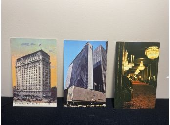 3 Vintage USA Hotels Postcards