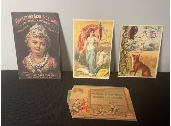 Lot Of 4 Antique Victorian Trading Cards