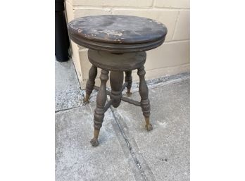 Antique Piano Stool, Victorian Style 4 Leg Glass Ball Claw Feet