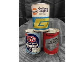 Lot Of 3 Advertising Oil Cans