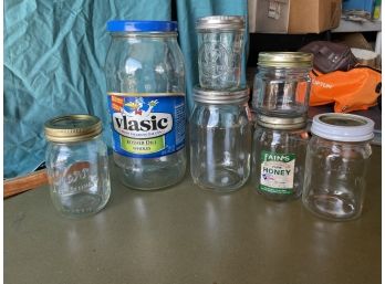 Lot Of Vintage Glass Jars- Mason Etc