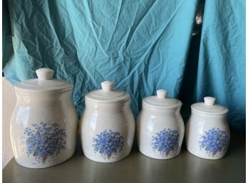 Hand-painted Bluebonnet Canister Set Of 4