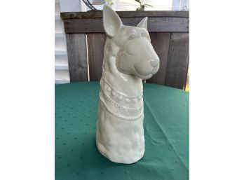 Large White Stoneware Llama Vase