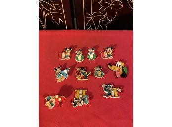 Lot Of Vintage The Walt Disney Company Letter Pins Plastic