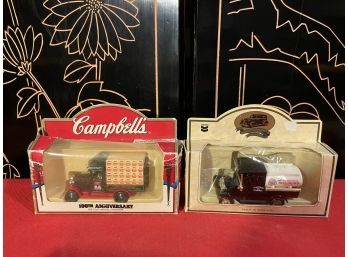 Sealed Campbells And Chevron Diecast Trucks