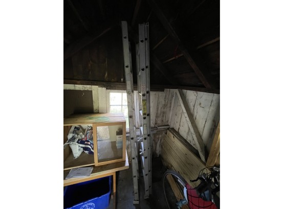 2 Ladders, 1 Extension 16ft And 1 8ft Ladder, Aluminum