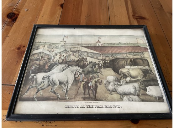 Framed Reprint Of Currie B. Ives Sights At The Fair Ground