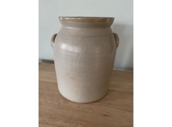 Antique Glazed Crock With Built In Handles