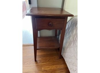 Solid Wood 2 Tier Nightstand W/drawer