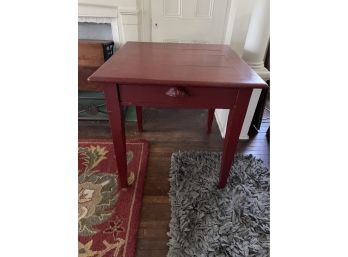 Antique Wood Primitive Farmhouse Red Table