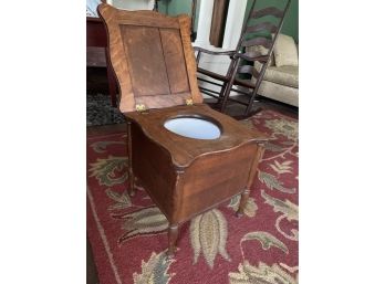 Antique Mission Oak Commode Chamber Pot Toilet Bathroom 1880s