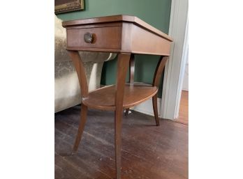 Art Deco Style Side Table W/drawer 2 Tier