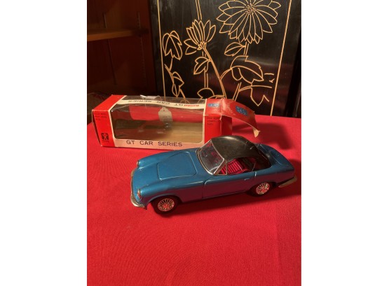 BANDAI, TIN, FRICTION DRIVE LOTUS ELAN 'GT CAR SERIES' W/ORIGINAL BOX BLUE
