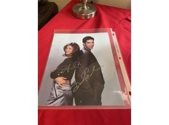Autograph Photo Of Jennifer Aniston And David Schwimmer With COA