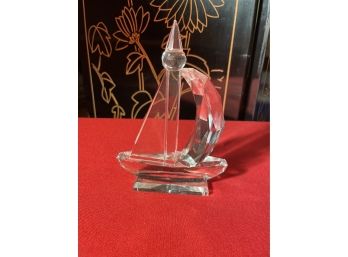 Shannon Crystal Clear Glass Sailboat