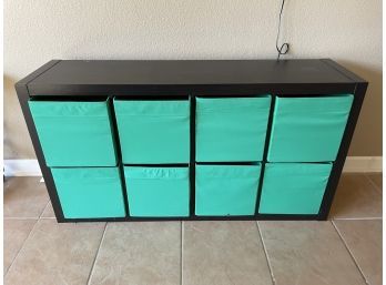 Ikea Shelf With Eight Canvas Storage Containers