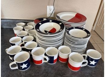 Totally Today Texas Lone Star & Flag Dinnerware - Set Of 45