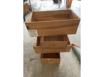 Four Wooden Wine Crates