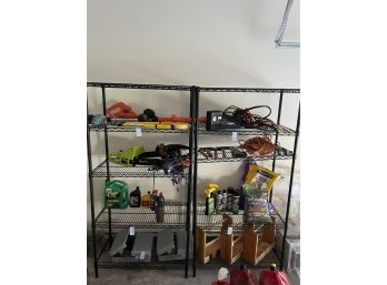 2 Blk Metal Garage Racks (items On Rack Are Not Included)