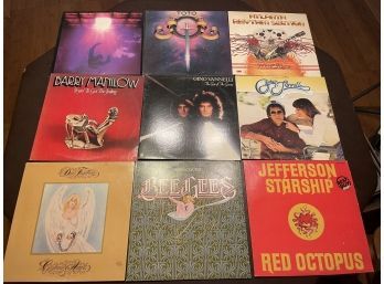 Lot Of 9 LPs - Jefferson Starship, Bee Gees, Toto, Etc.
