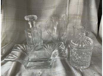 Lot Of Crystal Items- Decanter, Bowls, Etc