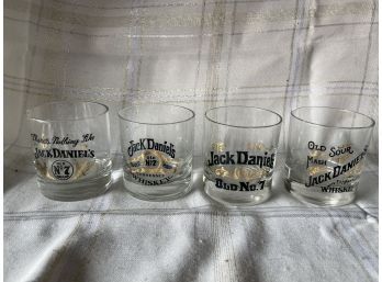 Set Of 4 Jack Daniels Low-Ball Whiskey Glasses