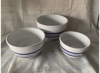 Three Italian Ceramic Mixing Bowls