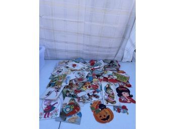 Large Lot Of Vintage Holiday Cards- Vday, Halloween, Etc