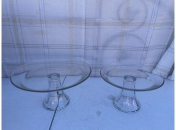 Two Glass Cake Stands