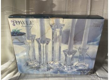 Towle Crystal Taper Holders Set Of 5