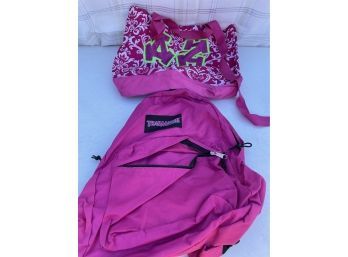 Two Pink Bags/backpack