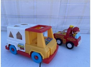 Lot Of 2 Plastic Toy Vehicles